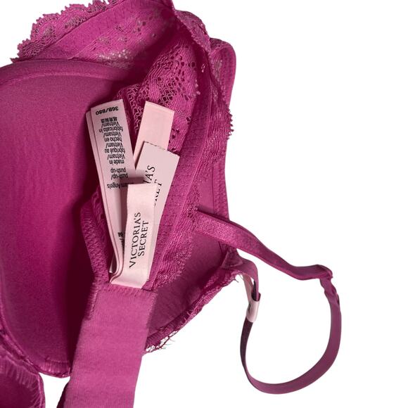 Victoria's Secret Dream Angels Twinkle Strap Lace Push-Up Bra New Peony Size 36B - Picture 4 of 6